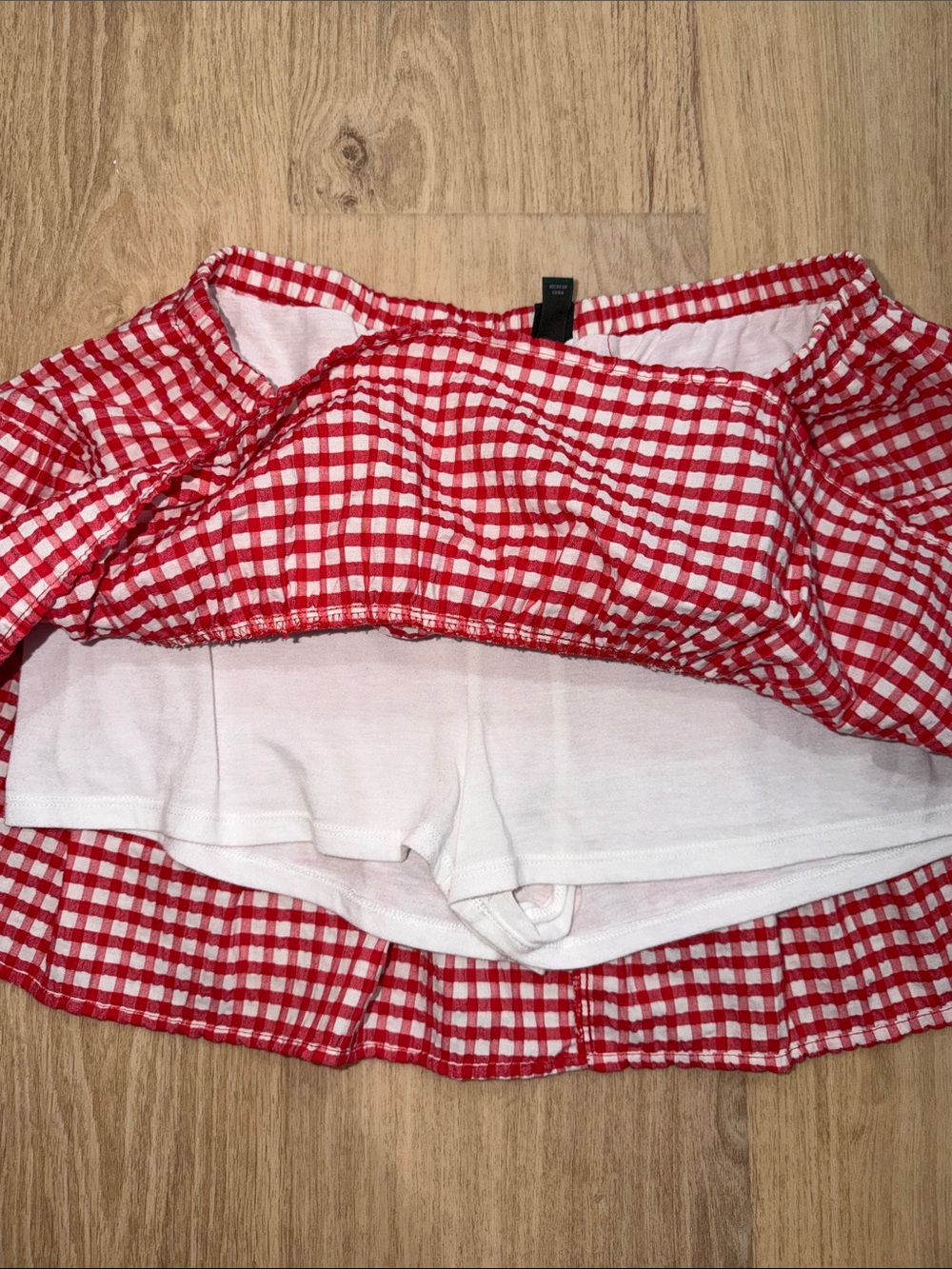 Wild Fable Red Gingham Tiered Mini Skirt size large NWOT - Picture 5 of 5